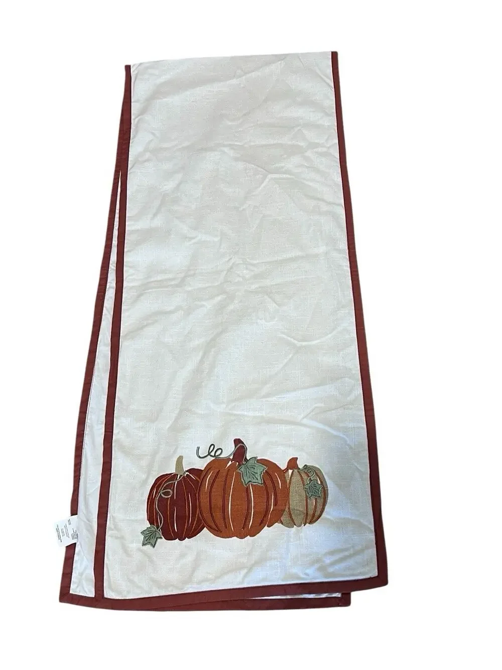 Classic Pumpkin Table Runner Woven Cotton Fall Harvest Thanksgiving 18x90